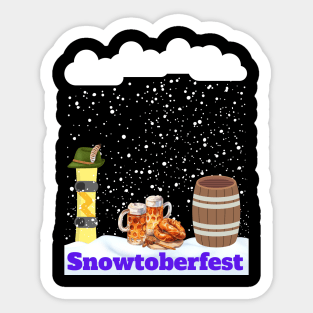 Oktoberfest Pun for snowboarder Sticker